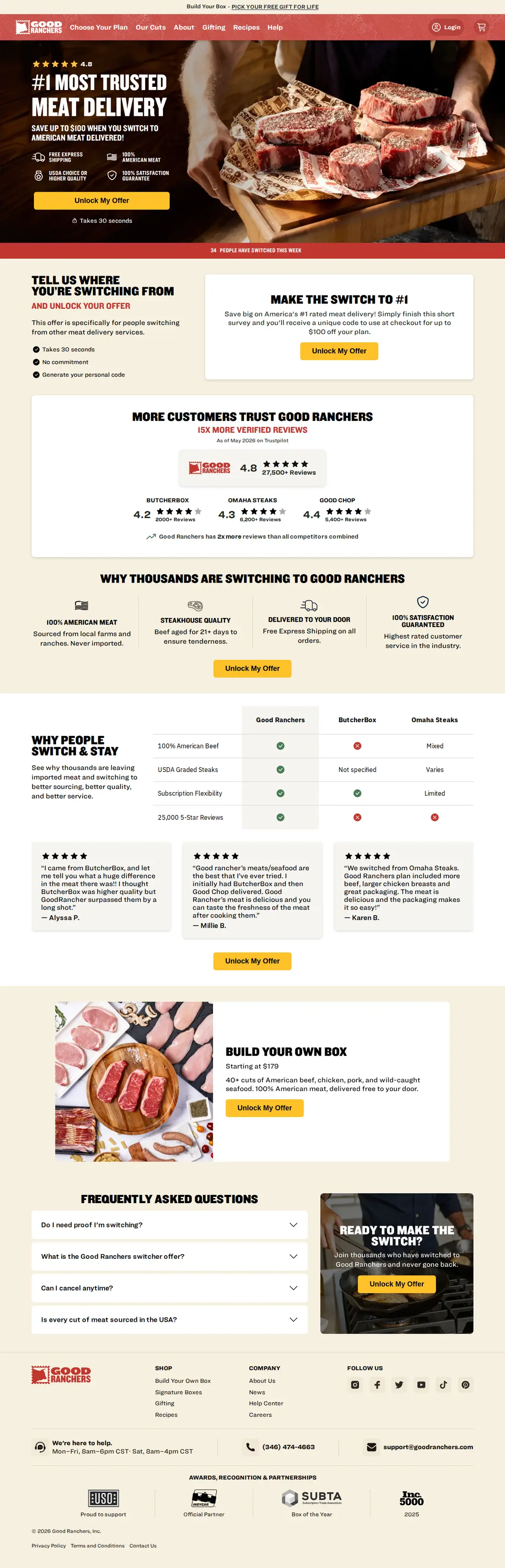 Top of Good Ranchers's landing page