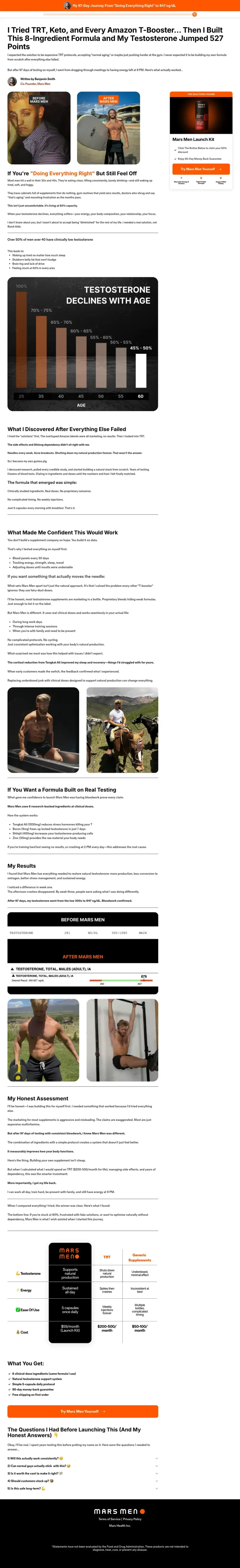Full-length capture of Mars's advertorial landing page, captured Jun 2026