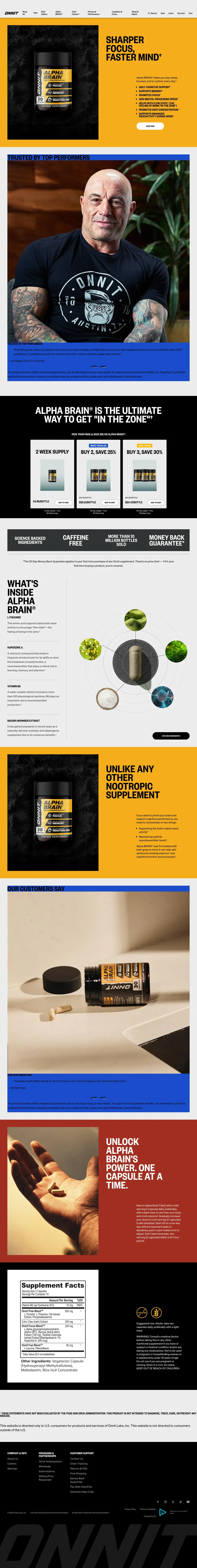 Full-length capture of Onnit's offer landing page, captured Aug 2026