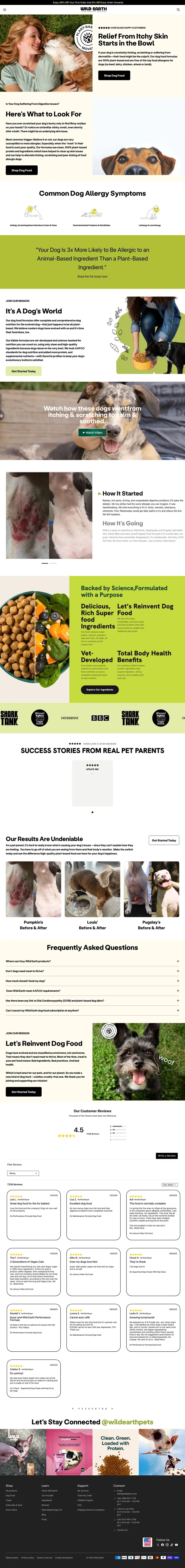 Top of Wild Earth's landing page